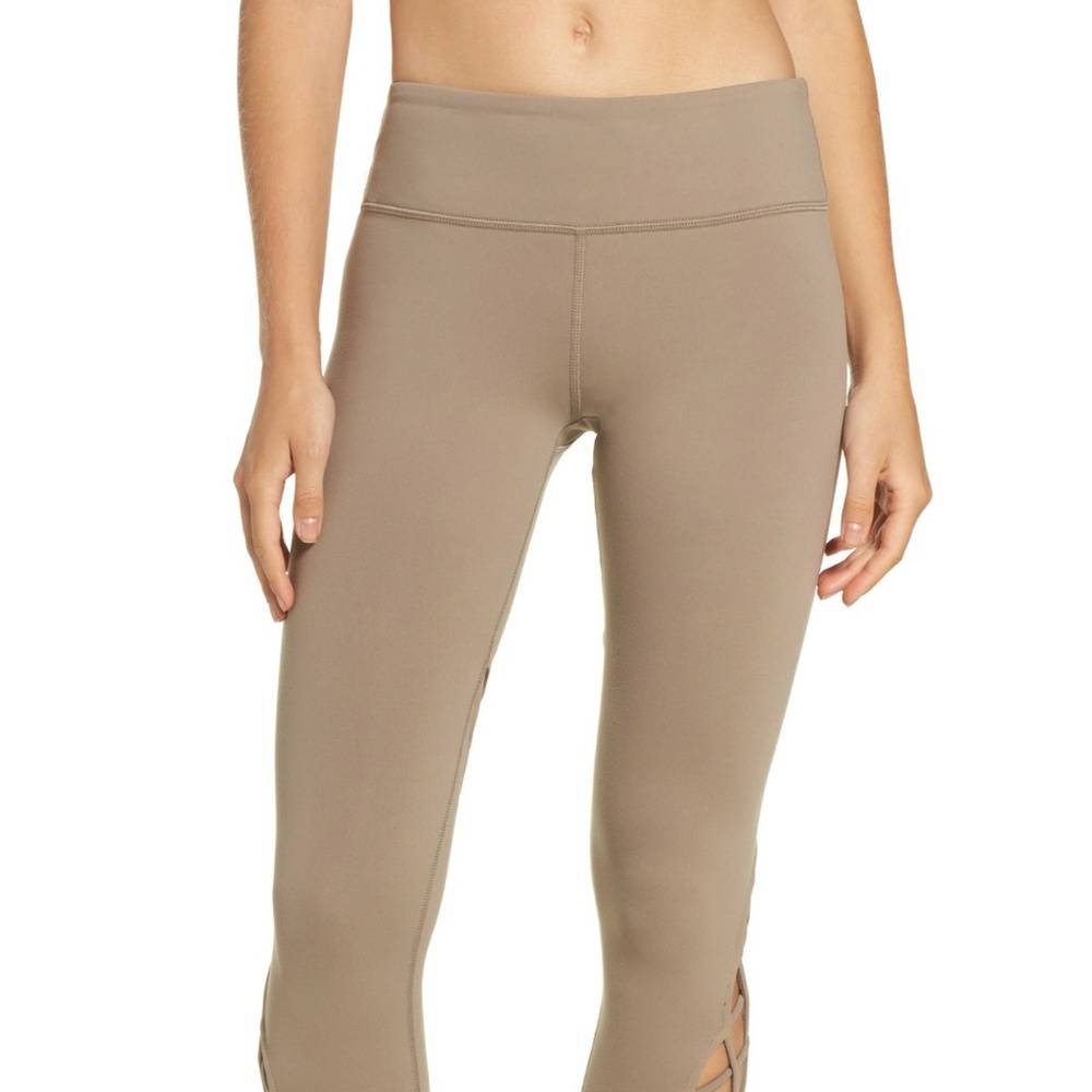 ALO Tan Leggings with Lattice Detail - Picture 5 of 10